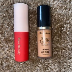 TOO FACED BORN THIS WAY FOUNDATION, RARE BEAUTY LIPSTICK